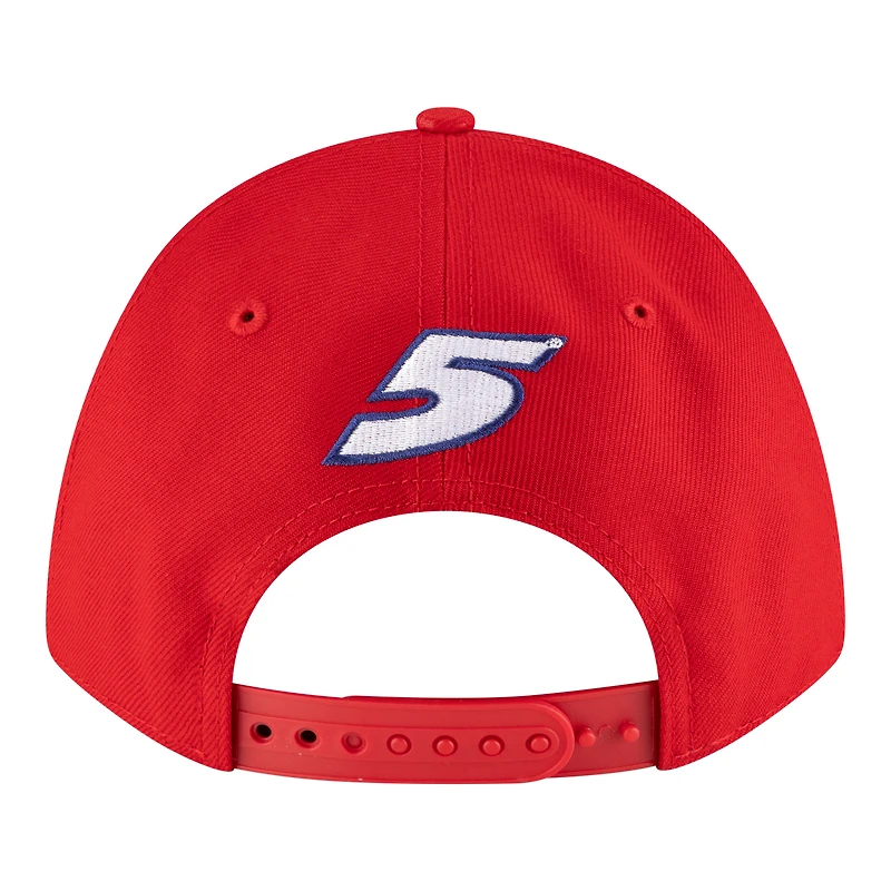 Men's New Era Red Kyle Larson Valvoline 9FORTY M-Crown Adjustable Hat