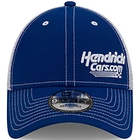 Men's New Era  Royal/White Kyle Larson Hendrickcars.com 9FORTY Trucker Adjustable Hat