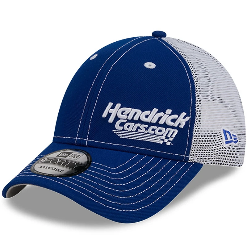 Men's New Era  Royal/White Kyle Larson Hendrickcars.com 9FORTY Trucker Adjustable Hat