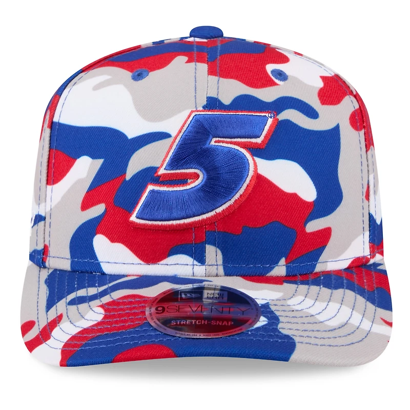 Casquette New Era blanche Kyle Larson motif camouflage patriotique 9SEVENTY pour homme