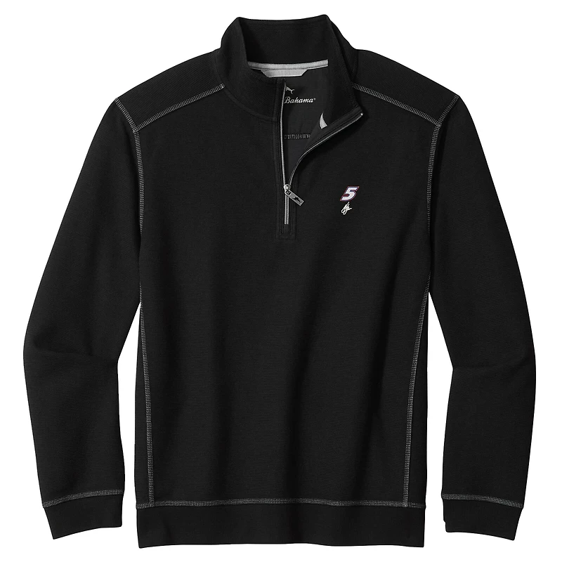 Men's Tommy Bahama Black Kyle Larson Montego Bay Half-Zip Pullover