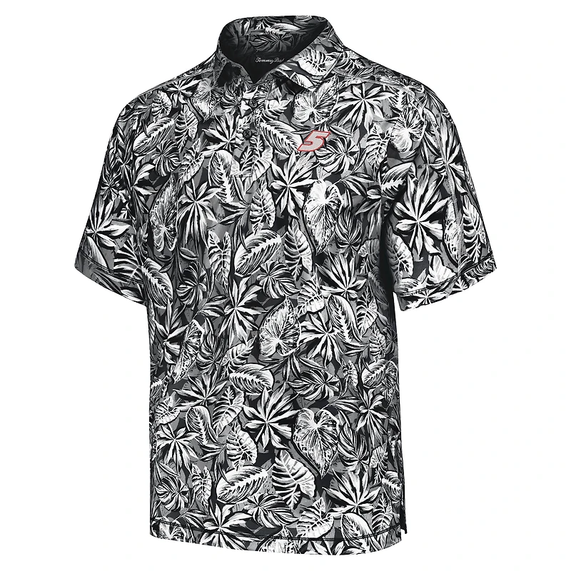 Men's Tommy Bahama Black Kyle Larson Sport Tropical Score IslandZone Polo
