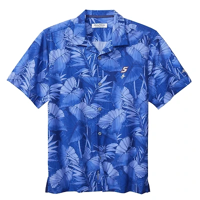 Men's Tommy Bahama Blue Kyle Larson Coast Nuevo Fronds IslandZone Button-Up Shirt
