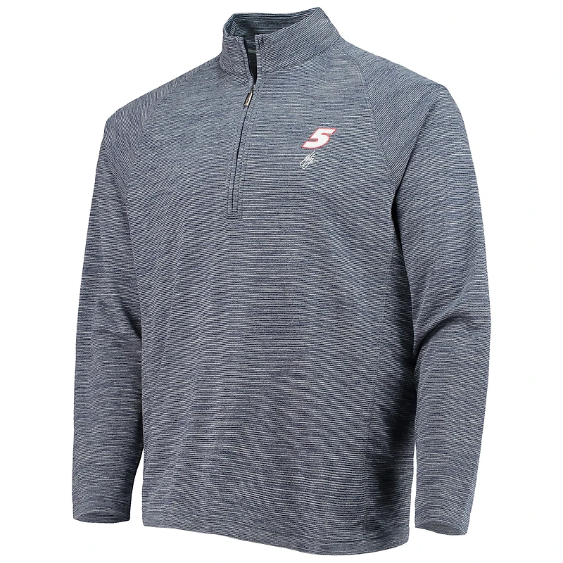 Men's Tommy Bahama Navy Kyle Larson Play Action Raglan Half-Zip Jacket