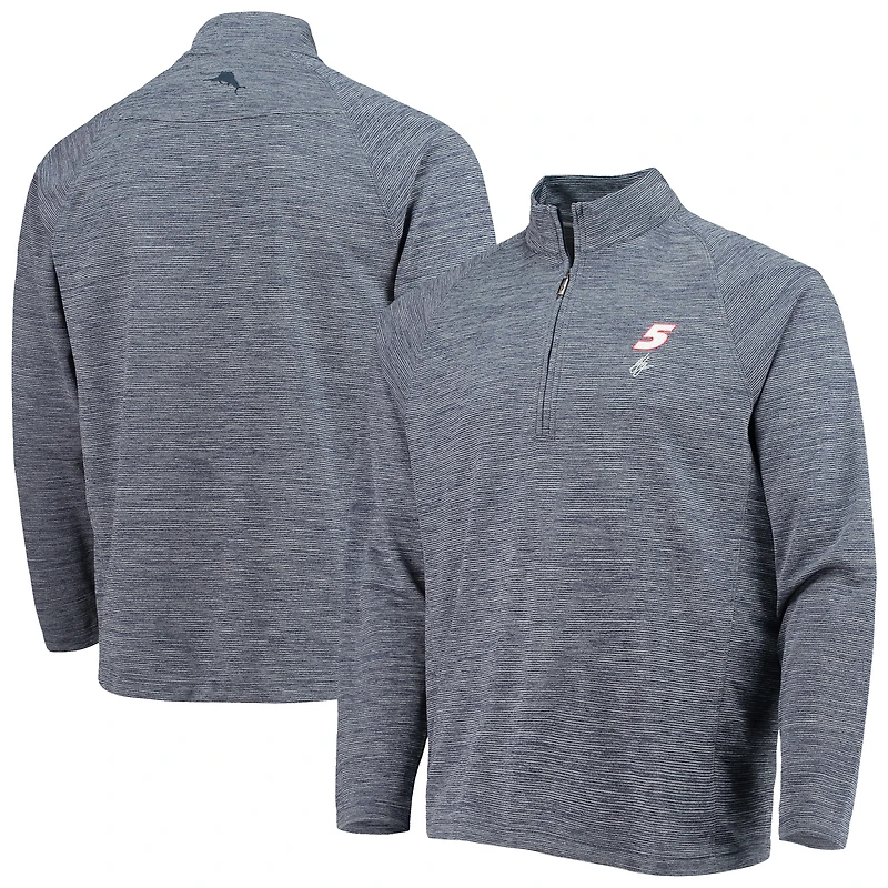 Veste à demi-fermeture éclair raglan Tommy Bahama bleu marine Kyle Larson pour homme