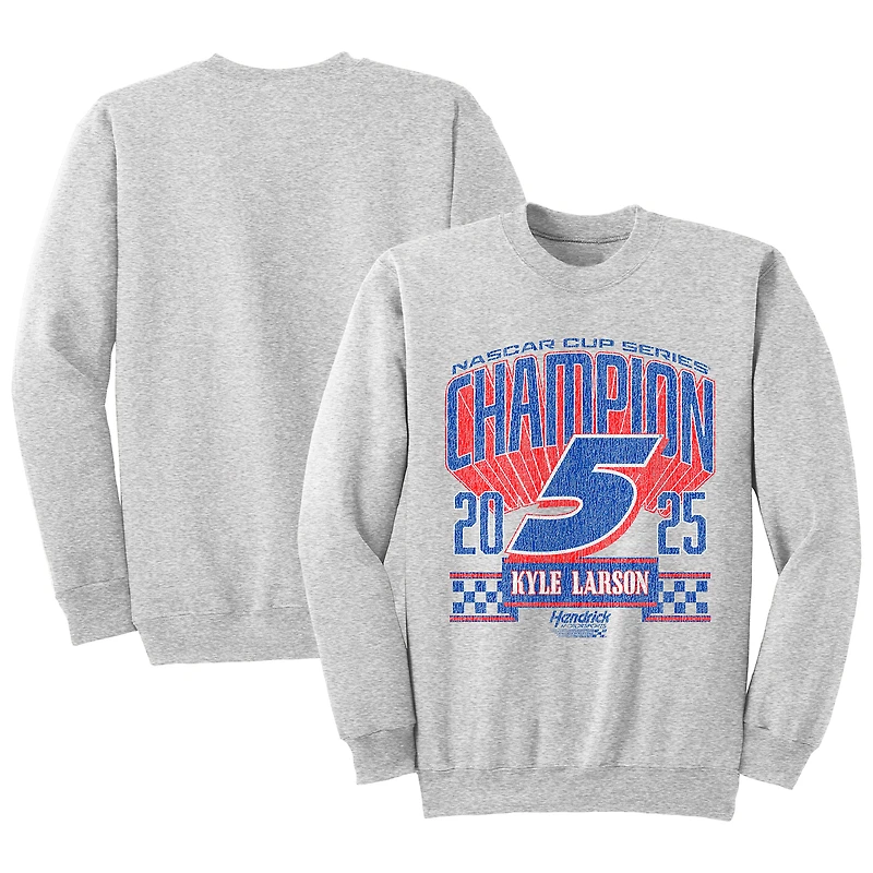 Unisex Hendrick Motorsports Team Collection Heather Gray Kyle Larson 2025 NASCAR Cup Series Champion Sweatshirt