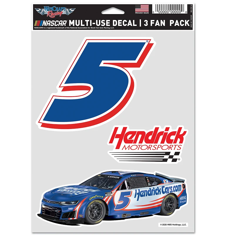 Ensemble de trois autocollants pour fans WinCraft Kyle Larson