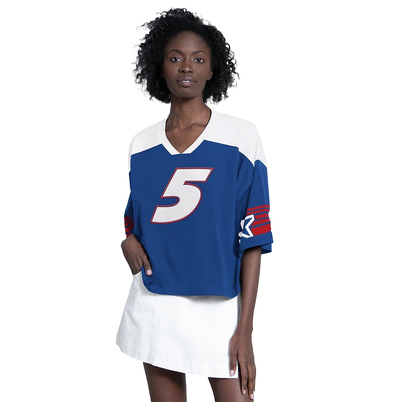 Haut à col en V bleu G-III 4Her par Carl Banks pour femme, modèle Kyle Larson Dream Team.