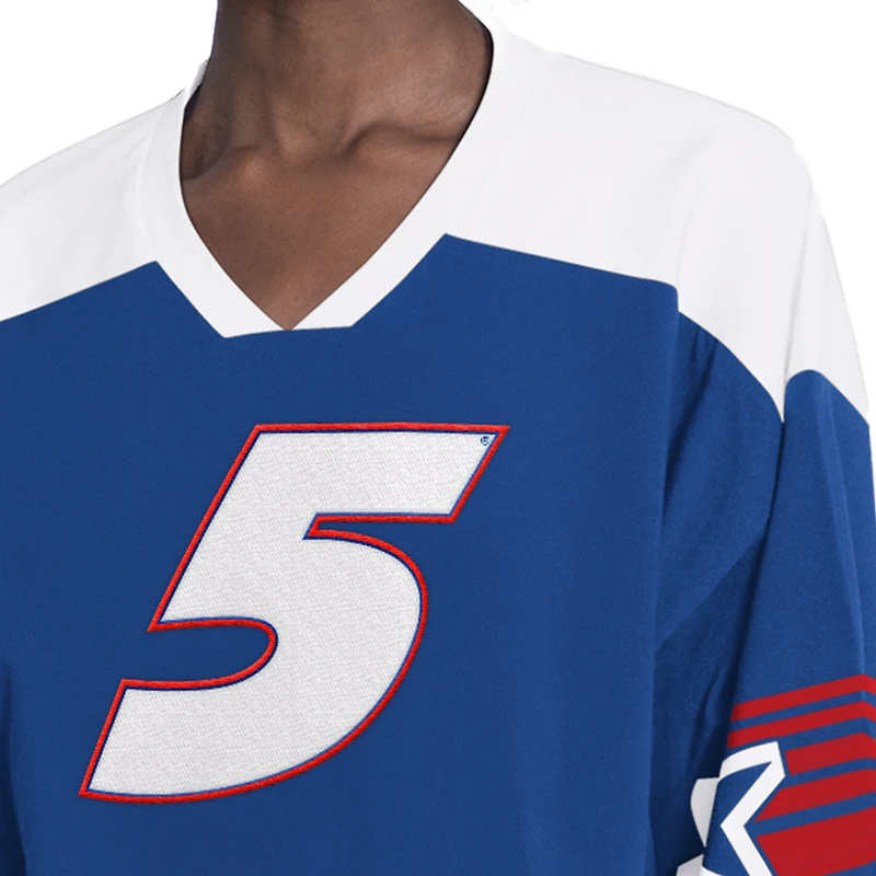 Haut à col en V bleu G-III 4Her par Carl Banks pour femme, modèle Kyle Larson Dream Team.
