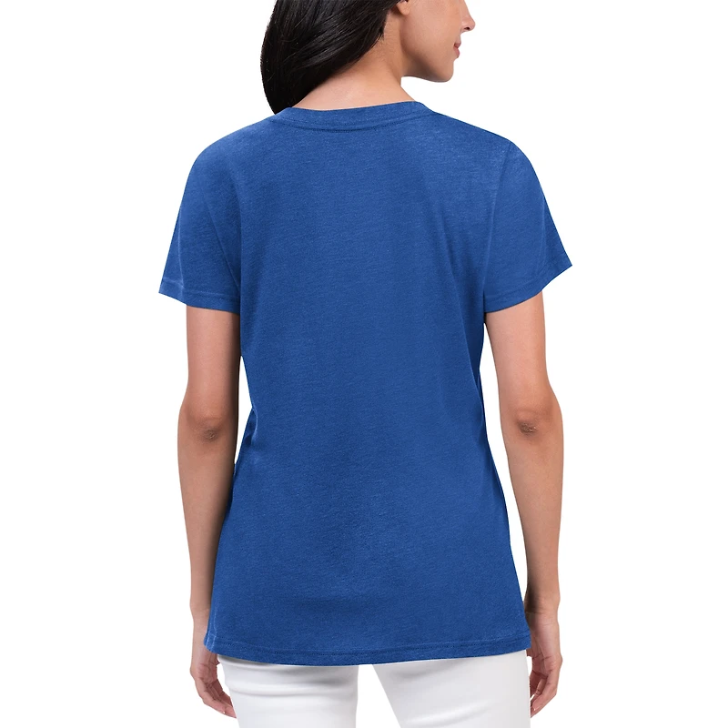 Women's G-III 4Her by Carl Banks Blue Kyle Larson Key Move V-Neck T-Shirt