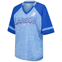 T-shirt à col en V surdimensionné G-III 4Her de Carl Banks Heather Royal Kyle Larson Hall of Fame pour femme
