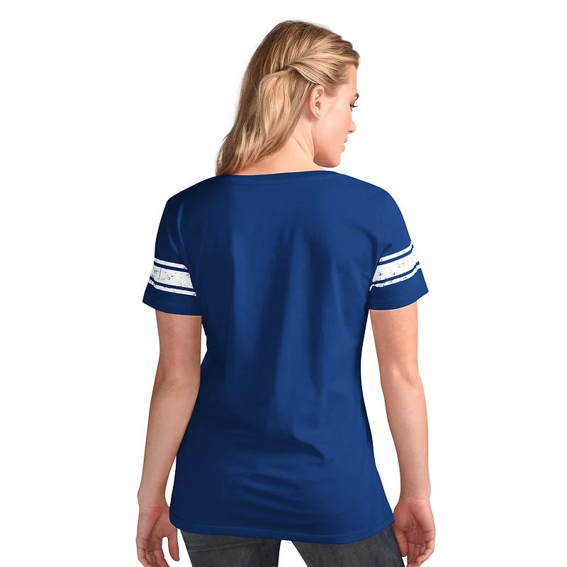 T-shirt à col en V pour femmes G-III 4Her par Carl Banks Royal Kyle Larson, premier choix du champion de la NASCAR Cup Series 2025