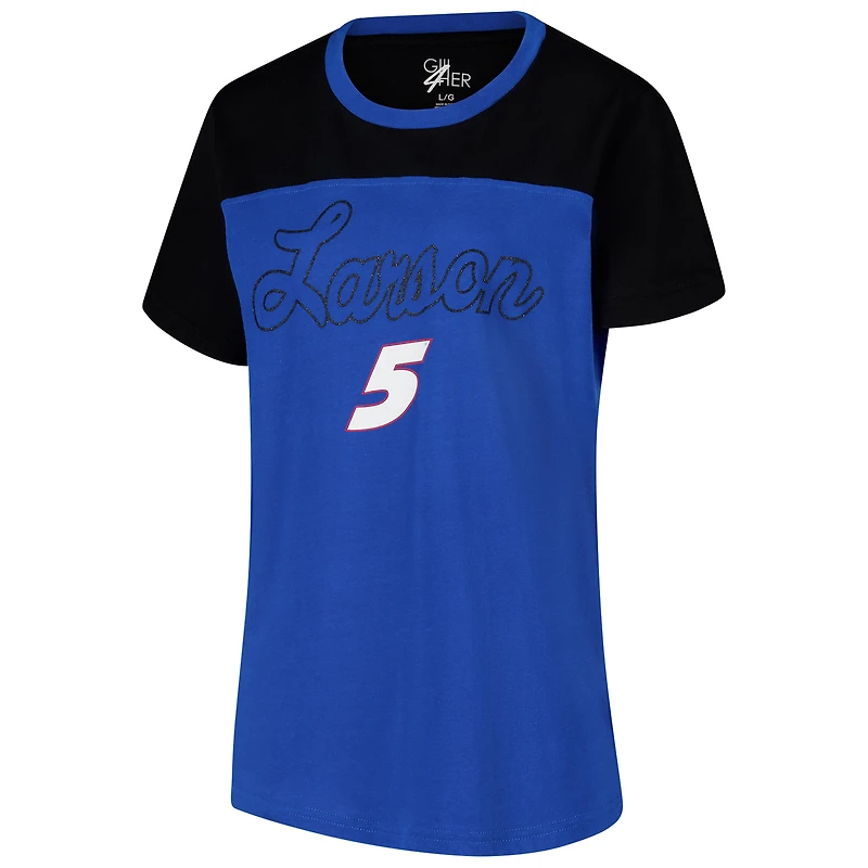 T-shirt à couleurs contrastées G-III 4Her by Carl Banks Royal Kyle Larson Cheer pour femme