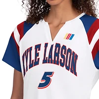 Women's G-III 4Her by Carl Banks  White Kyle Larson Game On Raglan Notch Neck T-Shirt
