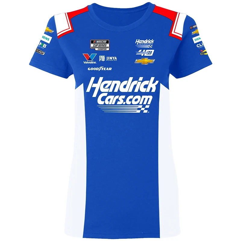 T-shirt uniforme bleu Kyle Larson de la collection Hendrick Motorsports Team pour femmes HendrickCars.com