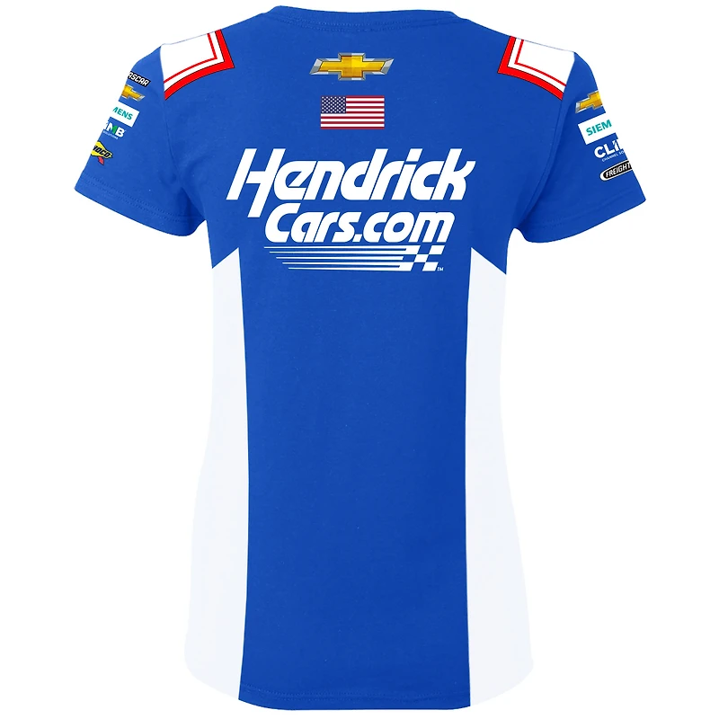 T-shirt uniforme bleu Kyle Larson de la collection Hendrick Motorsports Team pour femmes HendrickCars.com