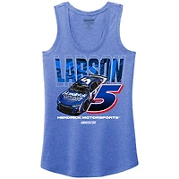 Débardeur tri-blend dos nageur Heather Royal Kyle Larson avec nom et numéro de l'équipe Hendrick Motorsports pour femme