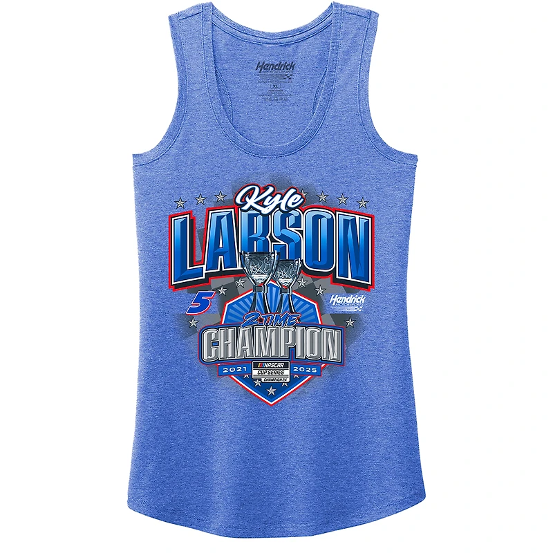 Débardeur lifestyle pour femme de la collection Hendrick Motorsports Team, couleur Heather Royal, Kyle Larson, double champion NASCAR Cup Series