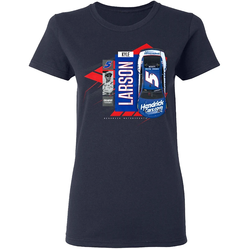 Women's Hendrick Motorsports Team Collection  Navy Kyle Larson Valvoline Car T-Shirt