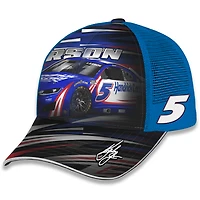 Youth Checkered Flag Sports Blue Kyle Larson HendrickCars.com Trucker Adjustable Hat