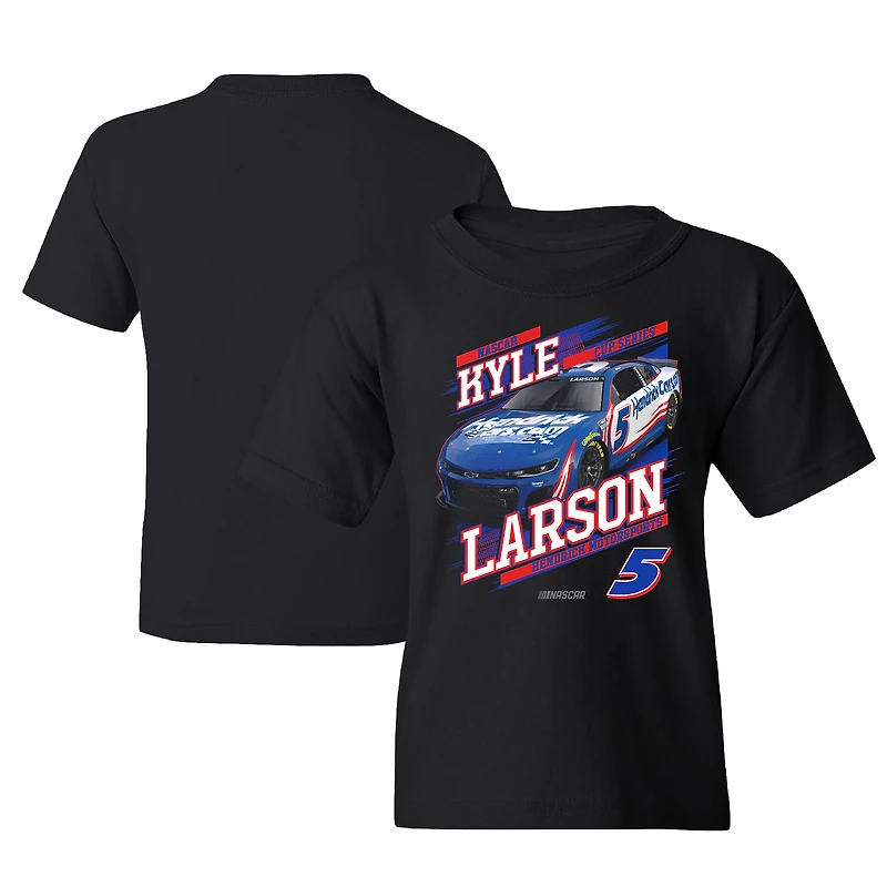 T-shirt noir pour jeunes de l'équipe Hendrick Motorsports Kyle Larson HendrickCars.com