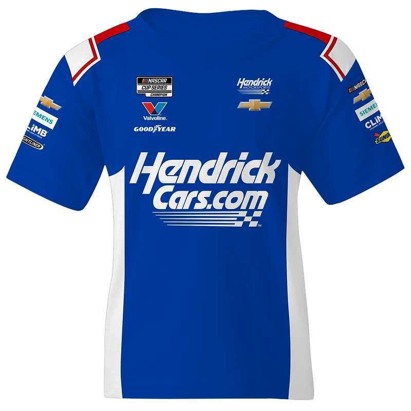 T-shirt bleu Kyle Larson HendrickCars.com pour jeunes de l'équipe Hendrick Motorsports