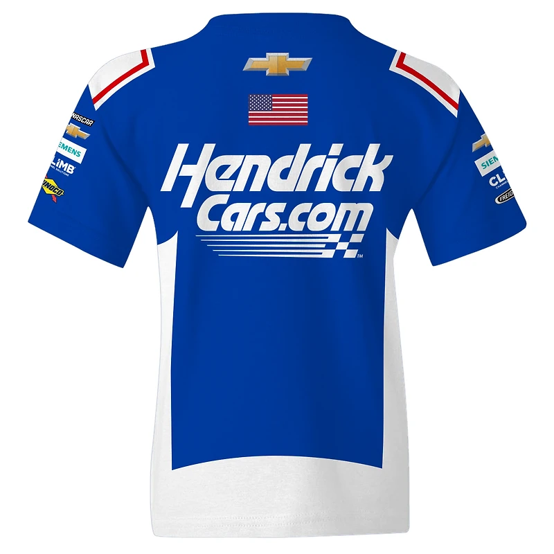 T-shirt bleu Kyle Larson HendrickCars.com pour jeunes de l'équipe Hendrick Motorsports