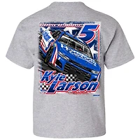 T-shirt de voiture Hendrickcars.com la collection Hendrick Motorsports Team pour jeunes, gris chiné, Kyle Larson