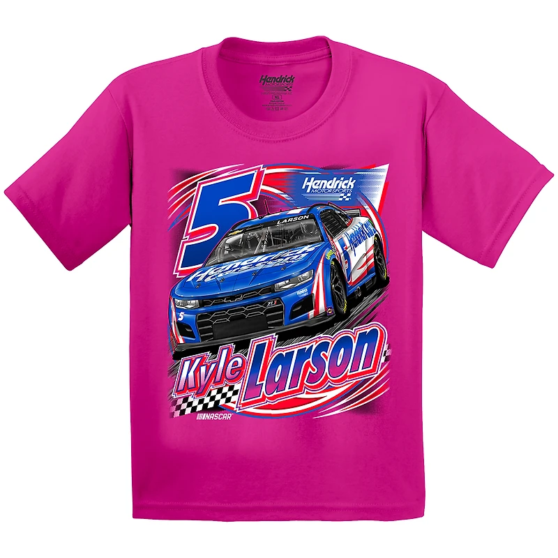 Youth Hendrick Motorsports Team Collection Pink Kyle Larson Car T-Shirt