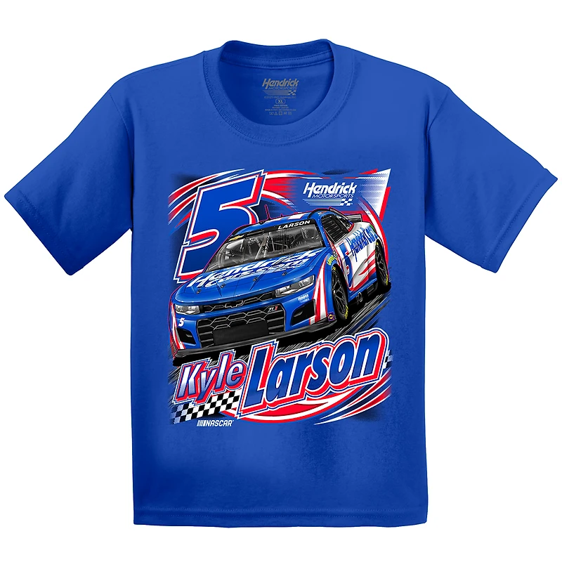 T-shirt de la collection pour jeunes Hendrick Motorsports Team Royal Kyle Larson Car