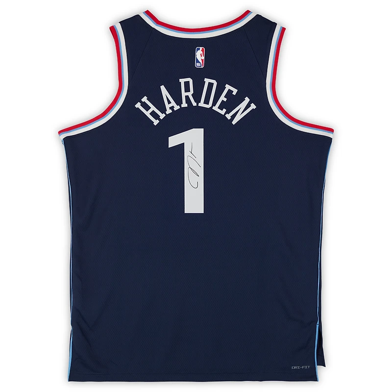 Maillot Swingman Nike Icon Edition bleu marine dédicacé par James Harden des LA Clippers