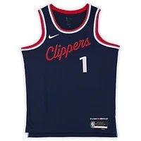 Maillot Swingman Nike Icon Edition bleu marine dédicacé par James Harden des LA Clippers