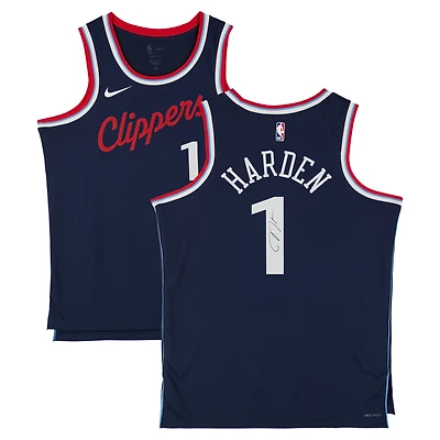 Maillot Swingman Nike Icon Edition bleu marine dédicacé par James Harden des LA Clippers
