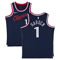 Maillot Swingman Nike Icon Edition bleu marine dédicacé par James Harden des LA Clippers