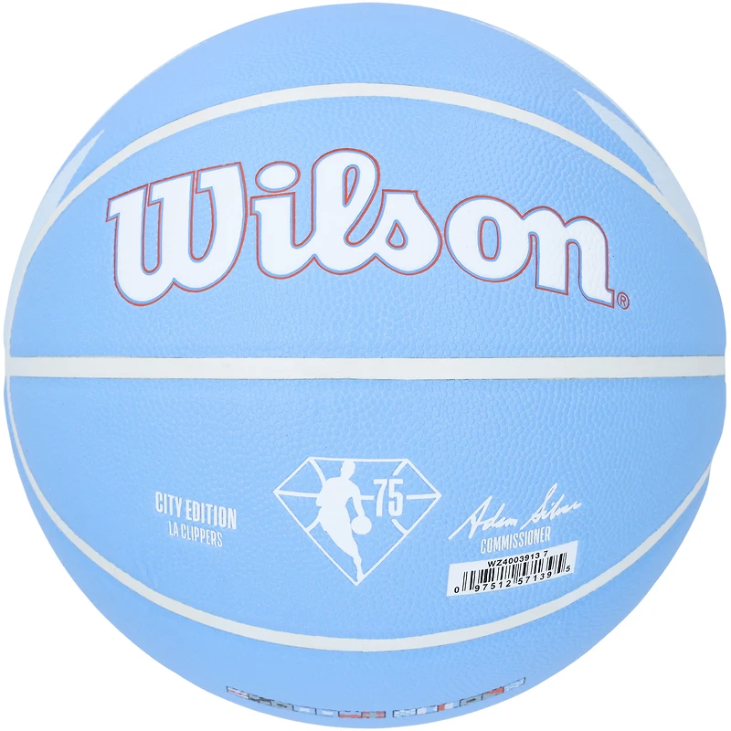 Ballon de basket-ball de collection Wilson City Edition 2023-24 autographié par James Harden LA Clippers