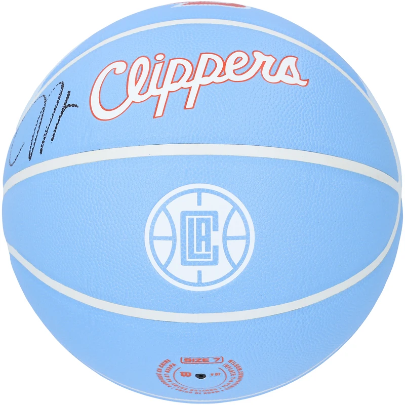 Ballon de basket-ball de collection Wilson City Edition 2023-24 autographié par James Harden LA Clippers
