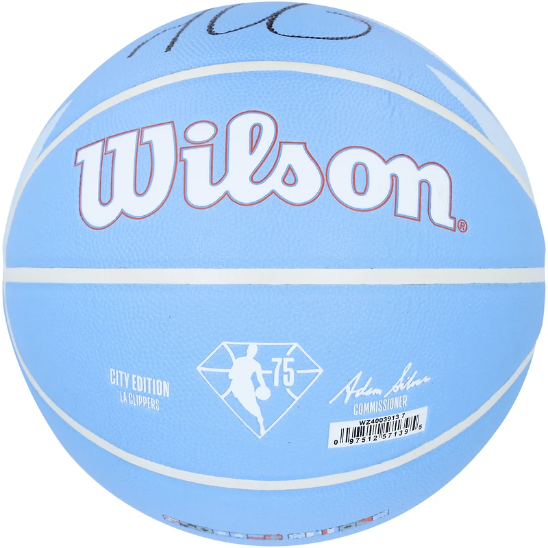 Ballon de basket Wilson City Collector autographié par James Harden des LA Clippers