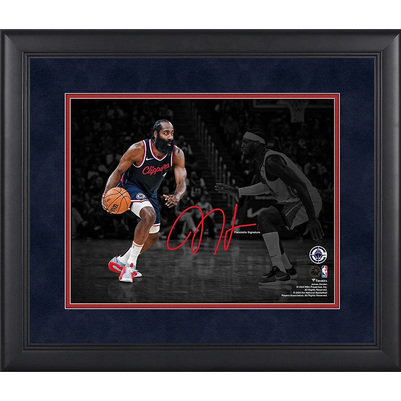 James Harden LA Clippers Facsimile Signature Framed 11" x 14" Spotlight Photograph