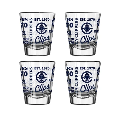 Logo Brands LA Clippers 4-Pack 2oz. Shot Glass Set