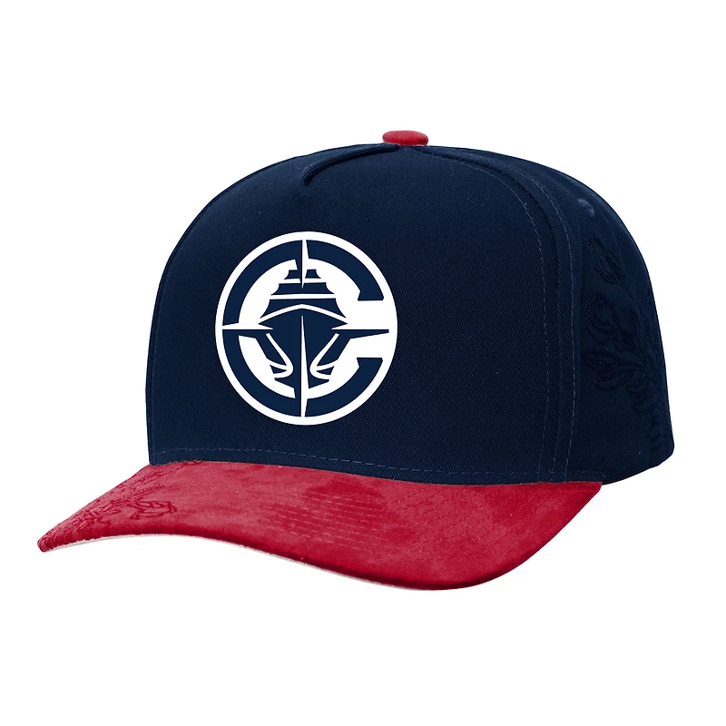 Casquette ajustable Mitchell & Ness bleu marine/rouge LA Clippers May Flowers pour homme