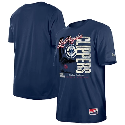 Men's New Era  Navy LA Clippers Distressed Throwback Vintage Color Pack T-Shirt