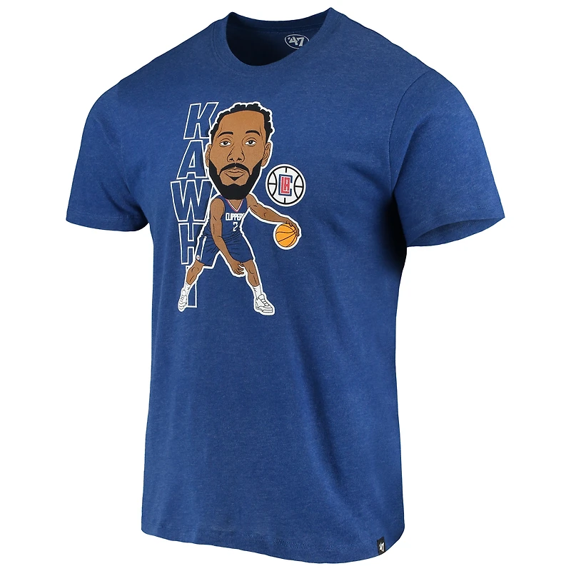 Men's '47 Kawhi Leonard Heathered Royal LA Clippers Bobblehead T-Shirt