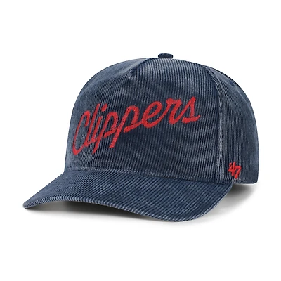 Chapeau à capuche ajustable en velours côtelé délavé bleu marine LA Clippers « Reclaim Snow Wash » pour homme