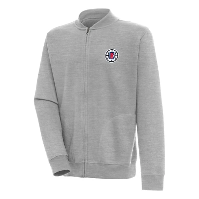 Veste zippée Victory Antigua gris chiné pour homme des LA Clippers