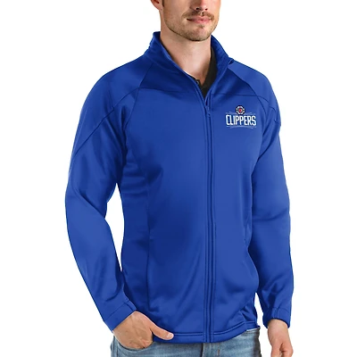 Veste de golf zippée intégrale Antigua Royal LA Clippers Links pour homme