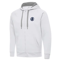Veste à capuche zippée intégrale Antigua White LA Clippers pour homme, grande taille