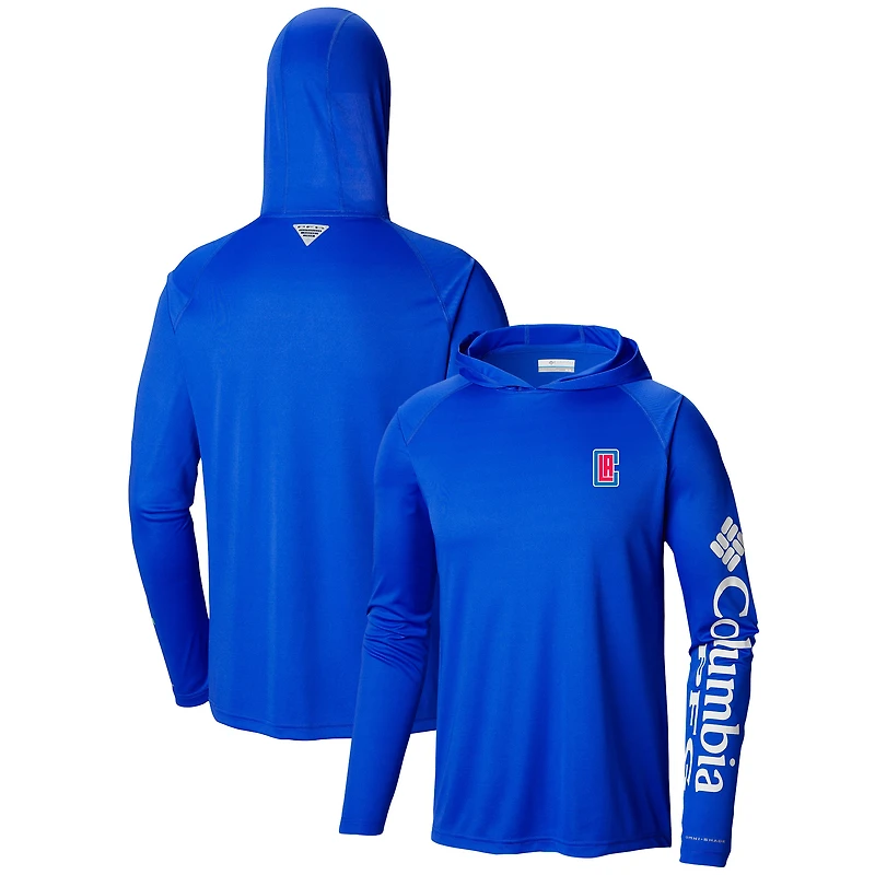 T-shirt à capuche manches longues bleu Columbia LA Clippers Terminal Tackle pour homme