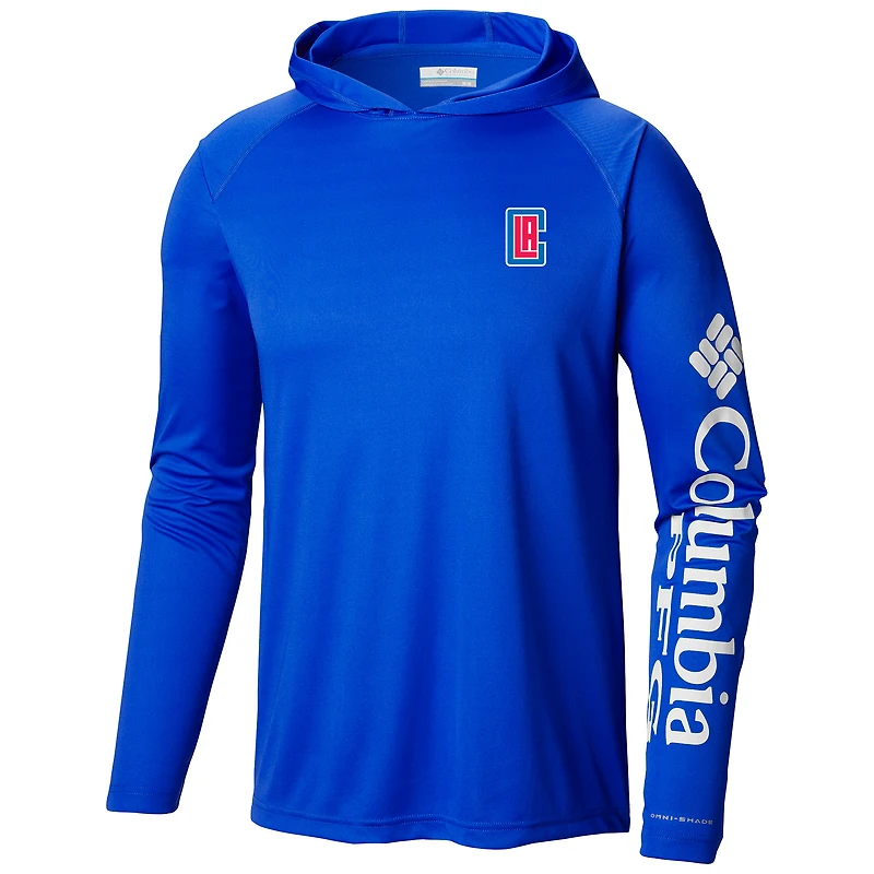 T-shirt à capuche manches longues bleu Columbia LA Clippers Terminal Tackle pour homme
