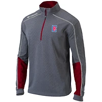 Men's Columbia Heathered Gray/Red LA Clippers Omni-Wick Shotgun 2.0 Quarter-Zip Pullover Top