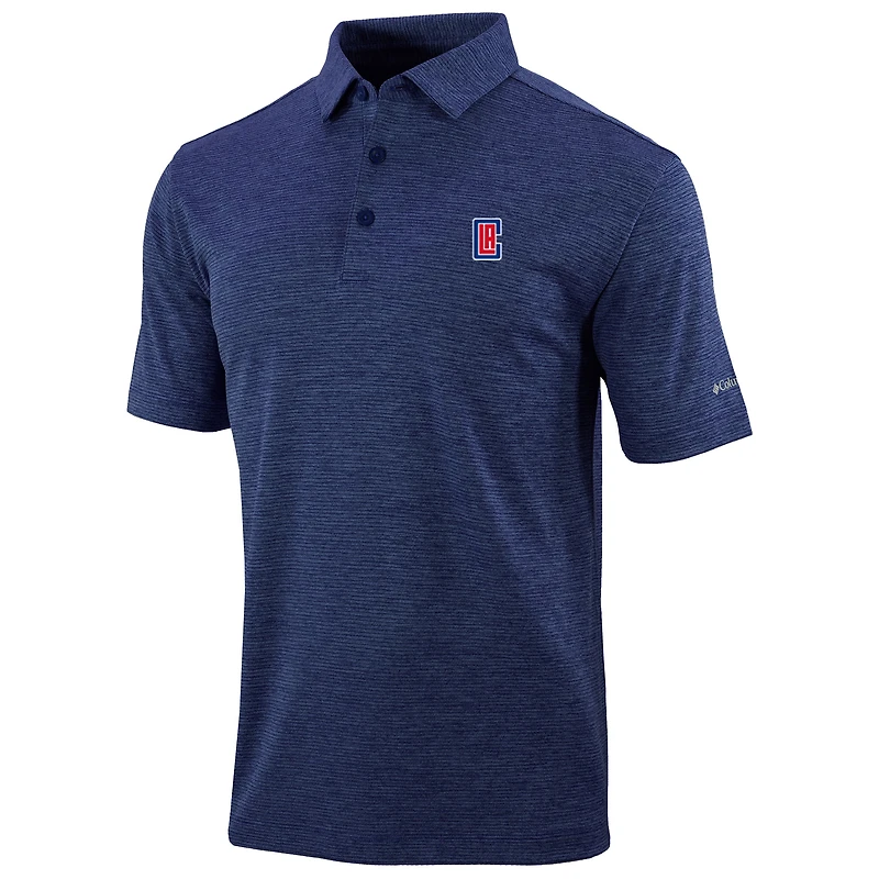 Men's Columbia Navy LA Clippers Omni-Wick Set II Polo